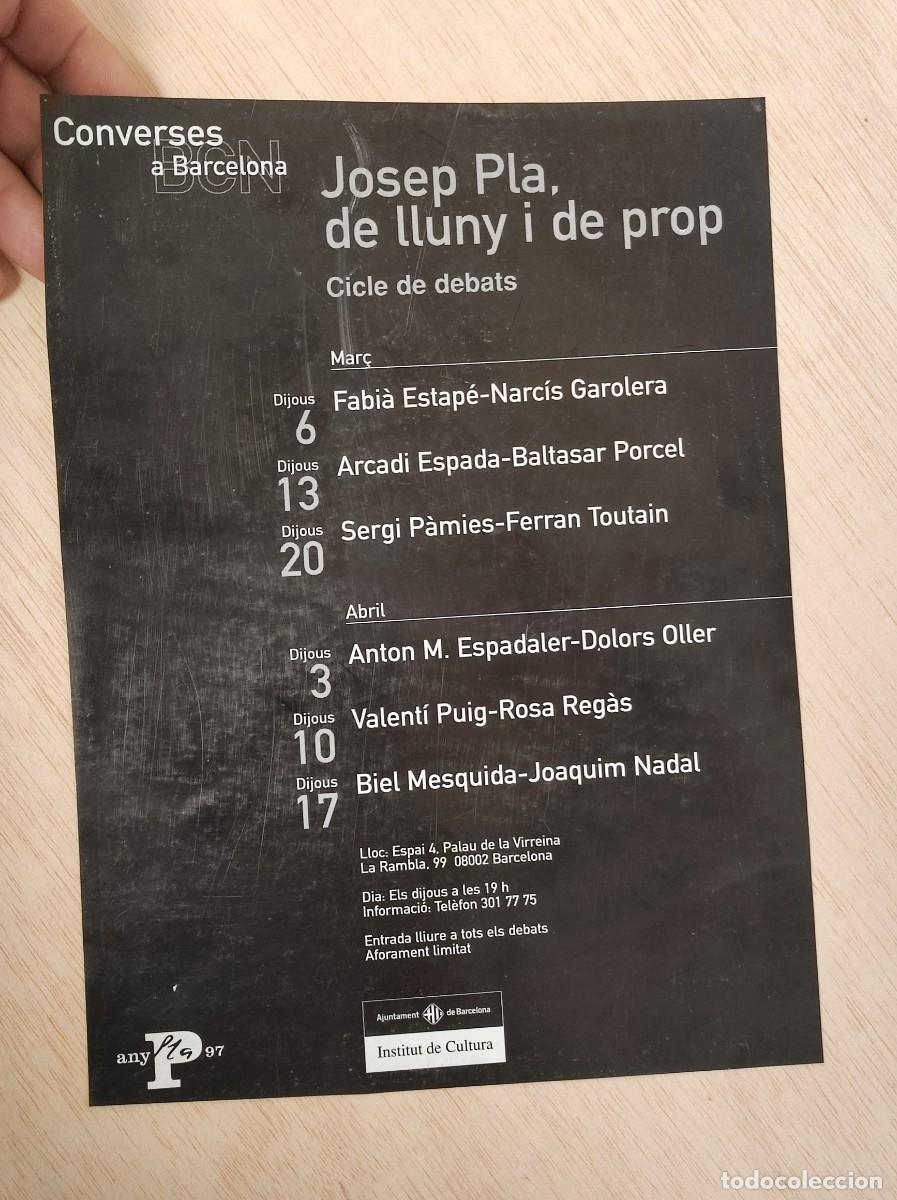 Coleccionismo de Revistas y Peri&oacute;dicos: HOJA PUBLICIDAD REVISTA ORIGINAL 1997. ANY PLA. JOSEP PLA, LLUNY I PROP. PALAU VIRREINA BARCELONA