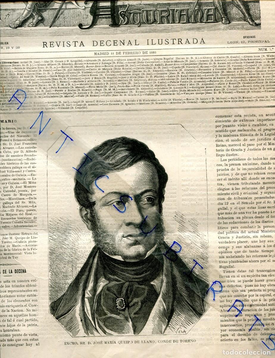 Collezionismo di Riviste e Giornali: REVISTA ORIGINAL LA ILUSTRACION GALLEGA Y ASTURIANA A&Ntilde;O 1880 JOSE MARI QUEIPO DE LLANO CONDE TORENO
