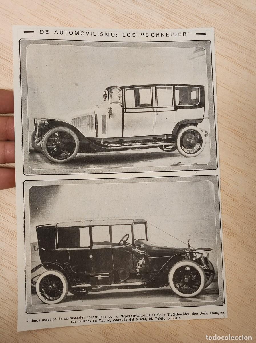 Coleccionismo de Revistas y Peri&oacute;dicos: HOJA REVISTA ORIGINAL ANTIGUA. LOS AUTOMOVILES SCHNEIDER
