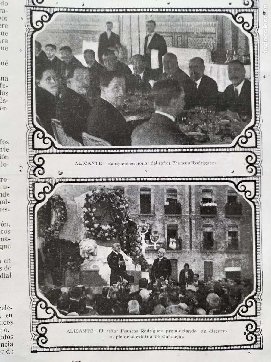 Collection Magazines and Newspapers: FRANCOS RODRIGUEZ DIRECTOR GENERAL CORREOS TELEGRAFOS BANQUETE DISCURSO PIE ESTATUA CANALEJAS 1916
