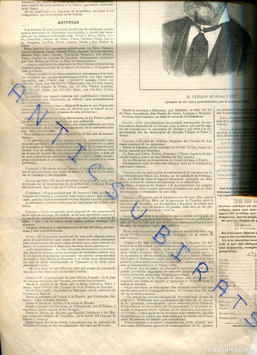 Coleccionismo de Revistas y Peri&oacute;dicos: RECORTE DE PRENSA A&Ntilde;O 1880 CANDAMO CASTROPOL COLUNGA GRADO LAIVANA LUANCO LUARCA LLANES NAVA ILLANO