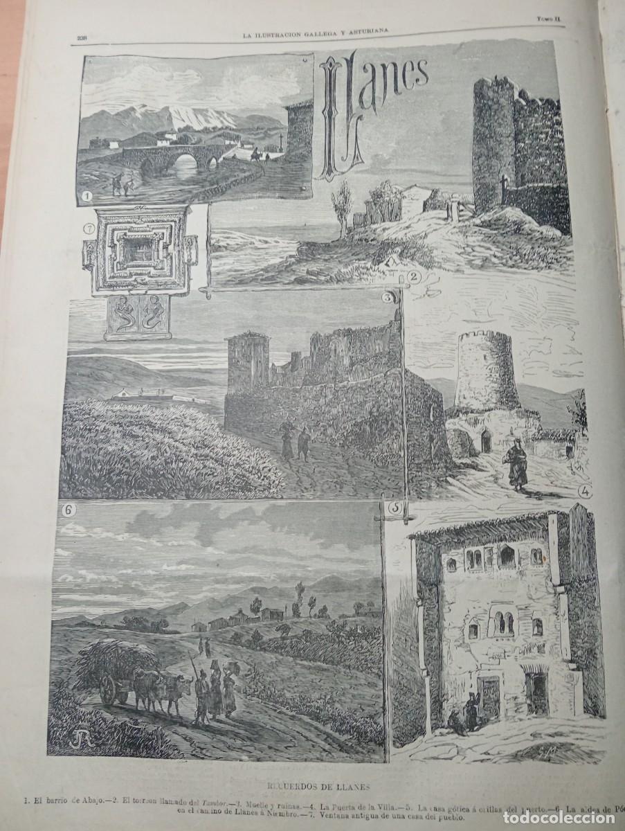 Collezionismo di Riviste e Giornali: REVISTA A&Ntilde;O 1880 GRABADOS DE LLANES BARRIO DE ABAJO EL TORREON TAMBOR ALDEA DE POO NIEMBRO MUELLE