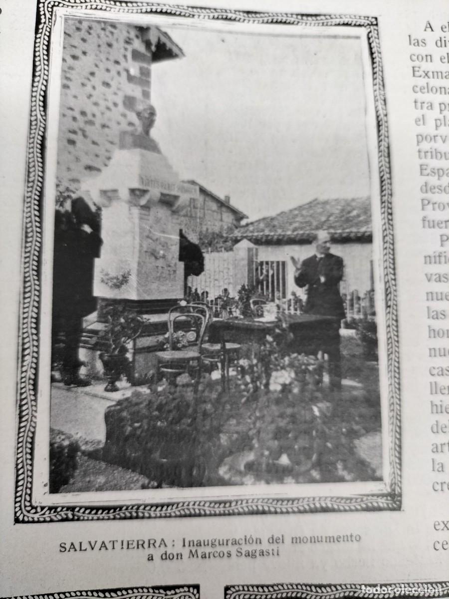 Collection Magazines and Newspapers: INAGURACION MONUMENTO A DON MARCOS SAGASTI EN SALVATIERRA ALAVA HOJA A&Ntilde;O 1916