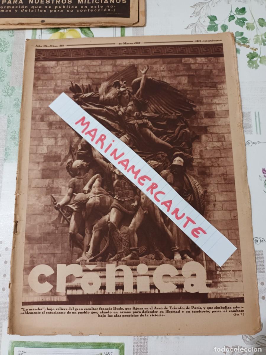 Coleccionismo de Revistas y Peri&oacute;dicos: Revista cr&oacute;nica 21 de Marzo de 1937 guerra civil Espa&ntilde;ola