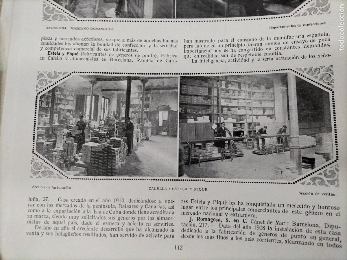 Collezionismo di Riviste e Giornali: FABRICA DE GENEROS DE PUNTO ESTELA Y PIQUE CALELLA HOJA REVISTA A&Ntilde;O 1916
