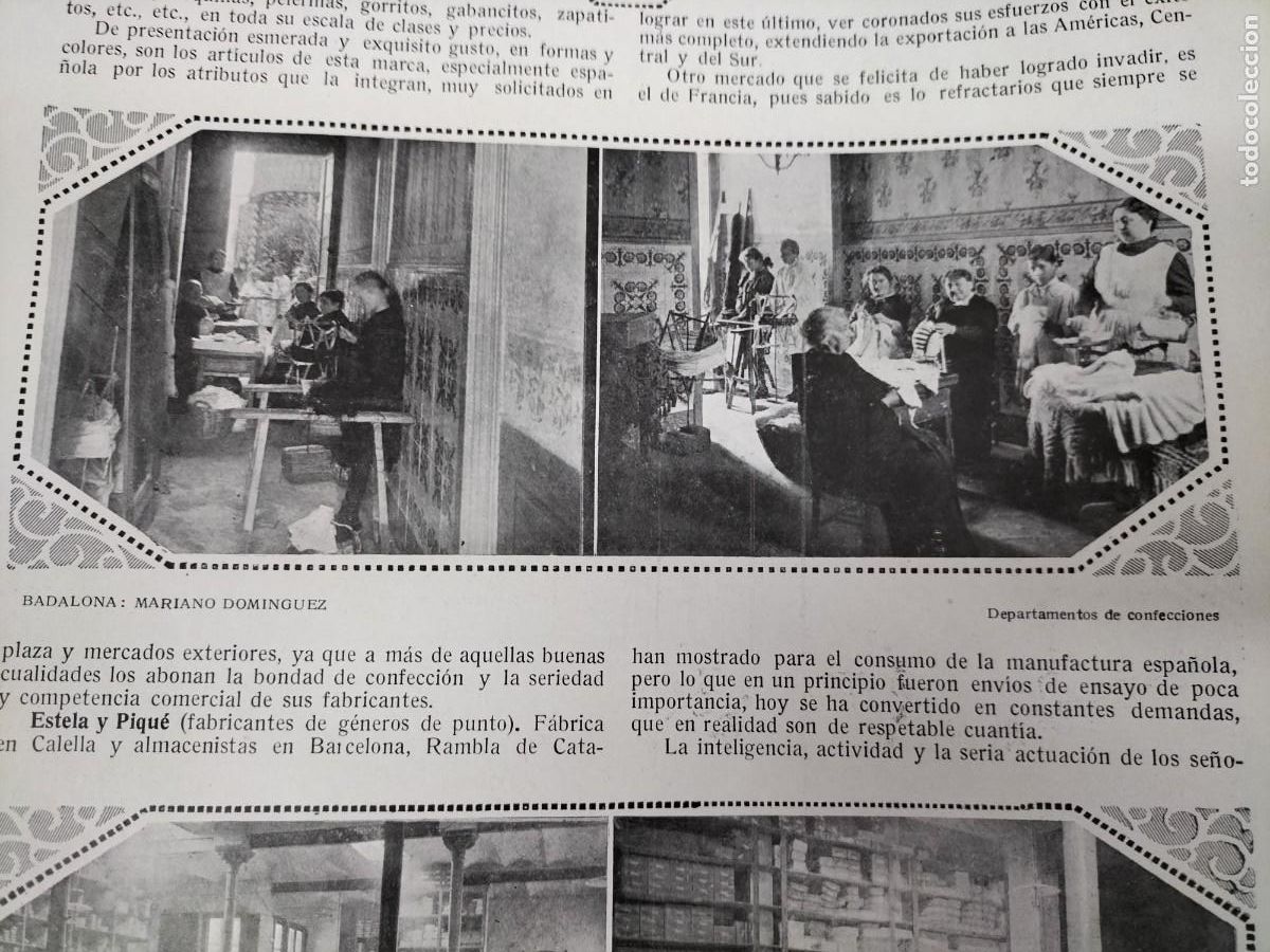 Collection Magazines and Newspapers: FABRICA DE GENEROS DE PUNTO MARIANO DOMINGUEZ BADALONA 2 HOJAS REVISTA A&Ntilde;O 1916