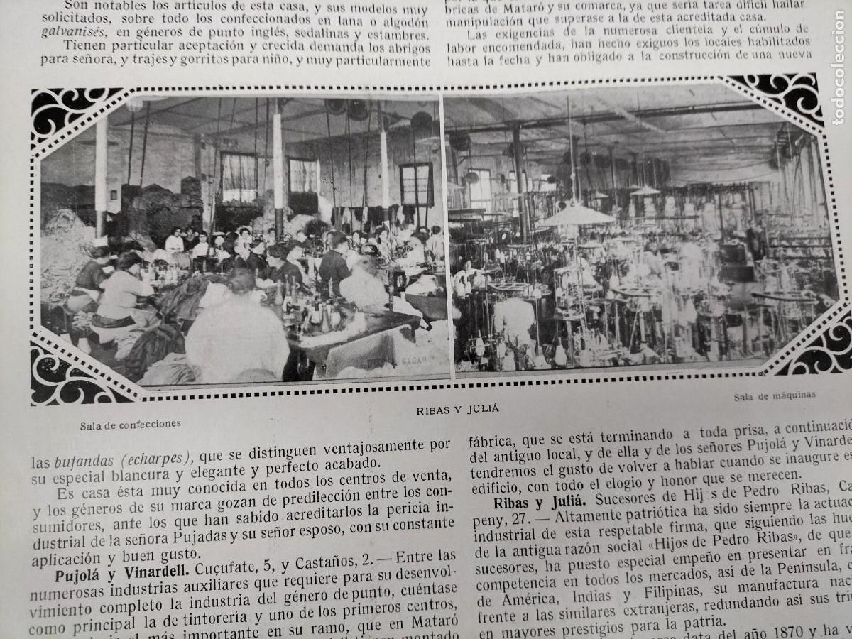 Coleccionismo de revistas y peri&oacute;dicos: FABRICA DE GENEROS DE PUNTO RIBAS Y JULIA SUCESORES HIJOS PEDRO RIBAS MATARO HOJA REVISTA A&Ntilde;O 1916