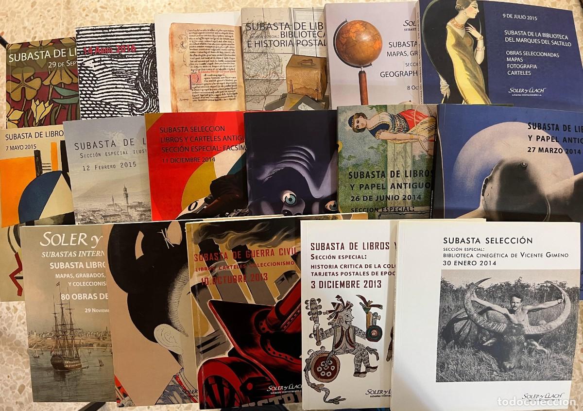 Coleccionismo de revistas y peri&oacute;dicos: 17 CAT&Aacute;LOGOS DE SUBASTAS DE LIBROS ANTIGUOS Y DOCUMENTOS A&Ntilde;OS 2013 A 2016