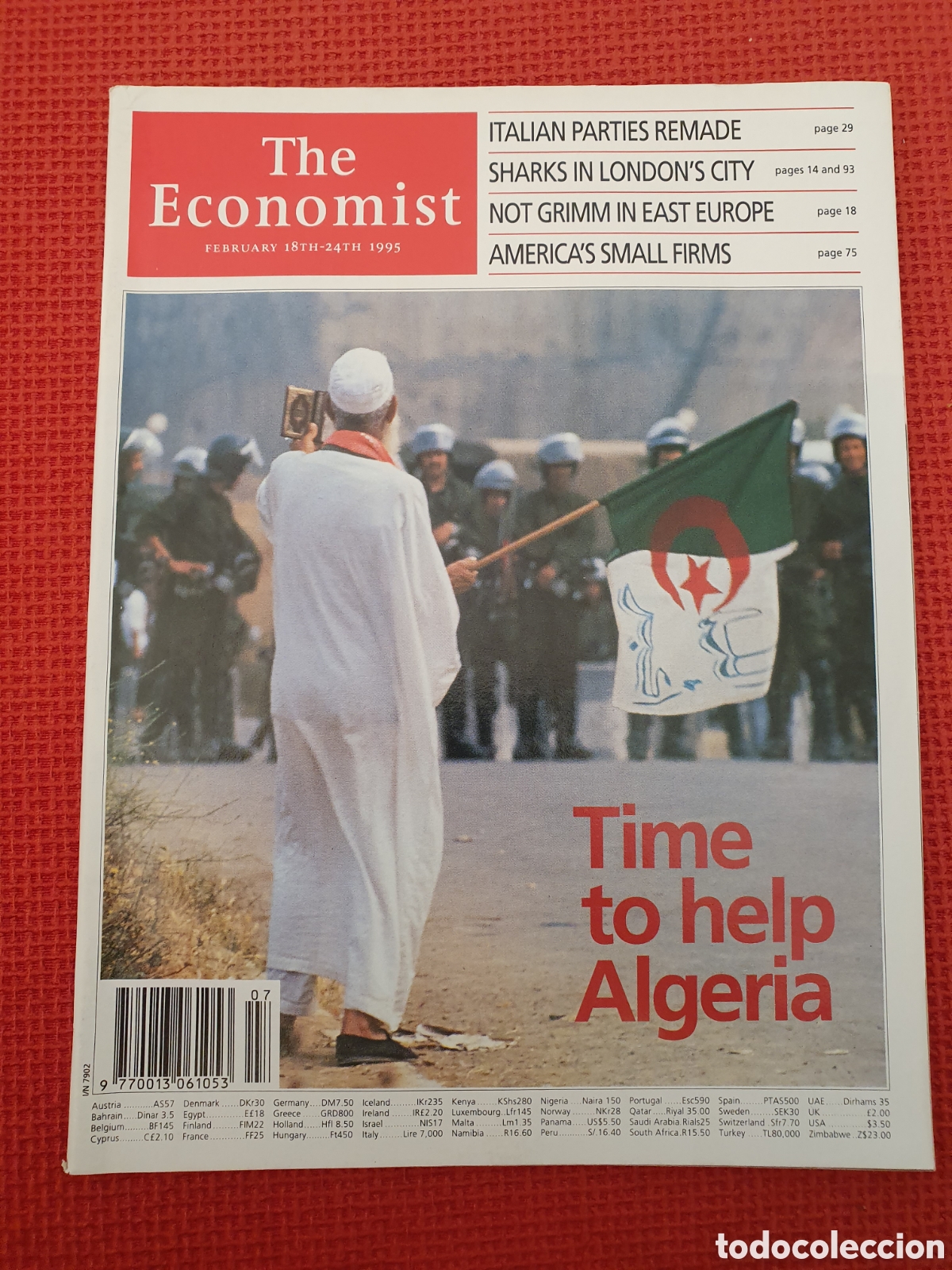 Collection Magazines and Newspapers: THE ECONOMIST VOLUME 334 N&ordm; 7902 - MARCH 1995- NEWSPAPER - TIME TO HELP ALGERIA