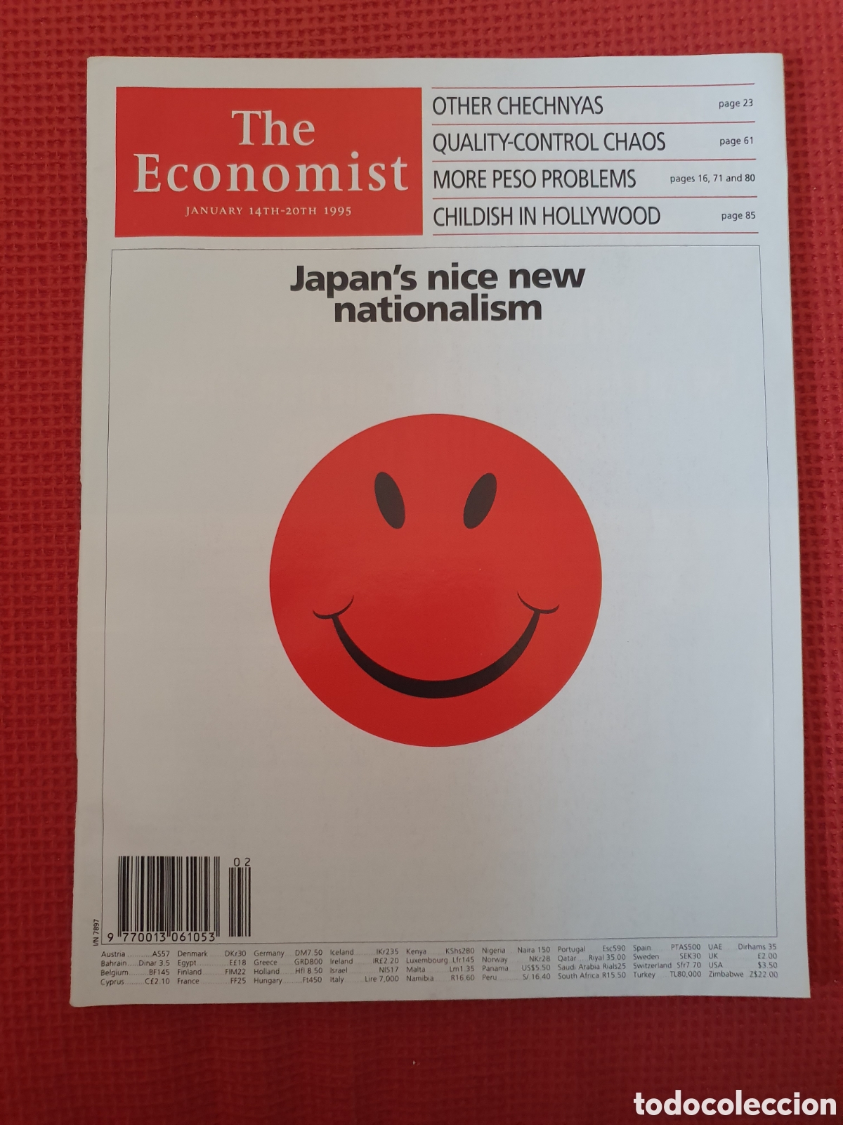 Sammeln von Zeitschriften und Zeitungen: THE ECONOMIST VOLUME 334 N&ordm; 7897 - JANUARY 1995- NEWSPAPER - JAPAN'S NICE NEW NATIONALISM