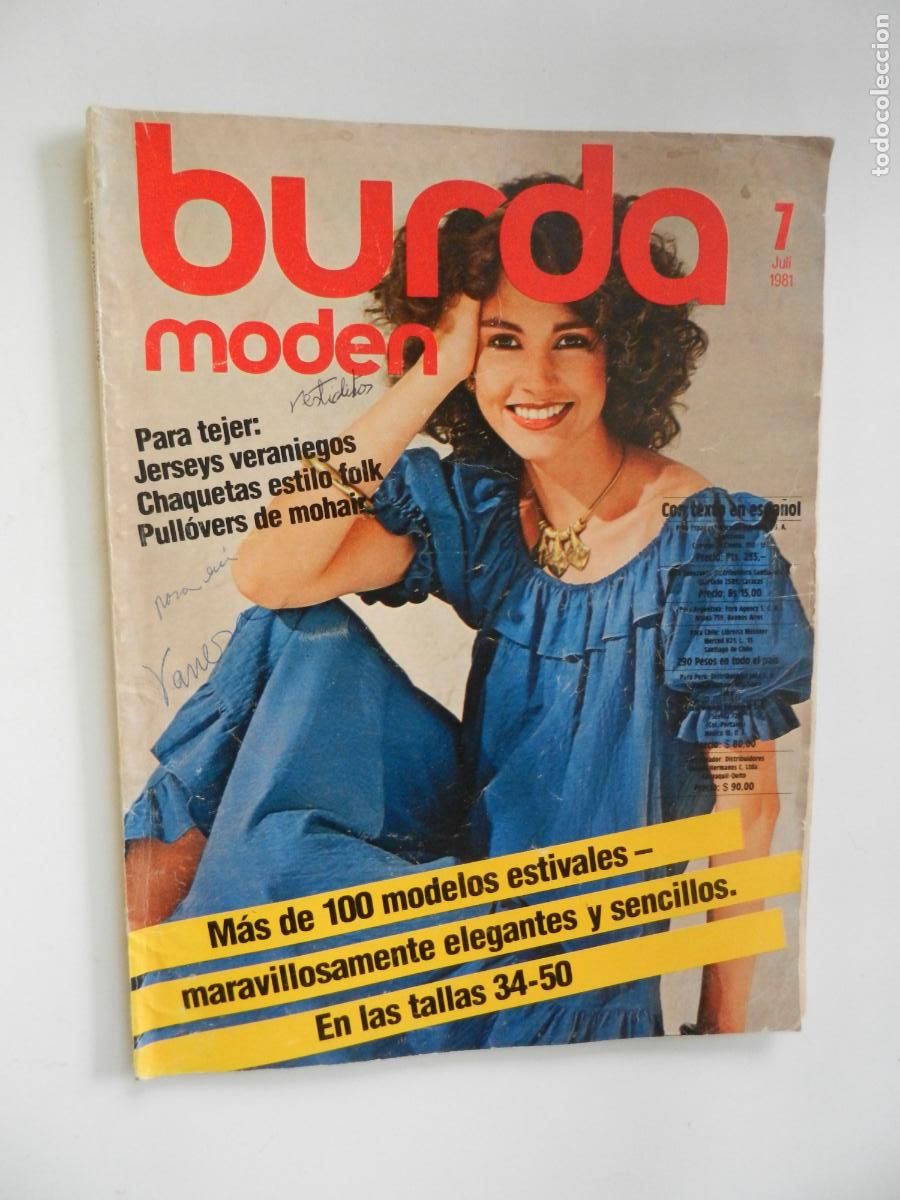 Coleccionismo de revistas y peri&oacute;dicos: BURDA MODEN REVISTA 07/1981 CON INSTRUCIONES CON PATRONES TEXTO EN ESPA&Ntilde;OL-JERSEYS VERANIEGOS
