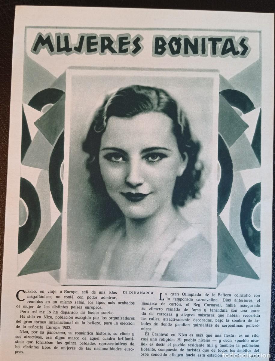 Coleccionismo de Revistas y Peri&oacute;dicos: MUJERES BONITAS EUROPEAS - SIETE HOJAS SUELTAS PUBLICACI&Oacute;N A&Ntilde;OS 30 - POR FRANCISCO VILLANUEVA .
