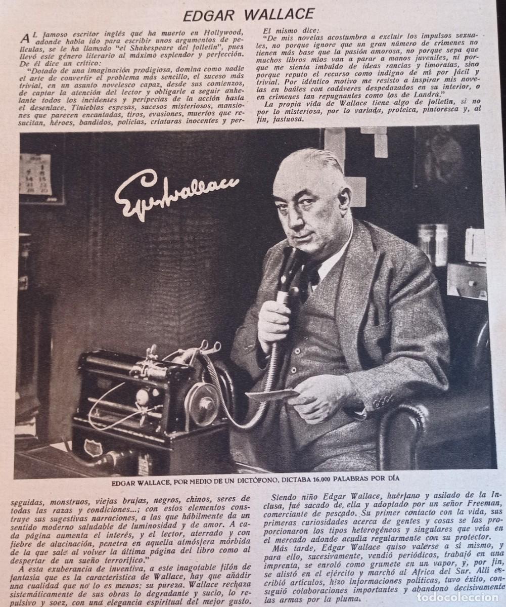 Coleccionismo de Revistas y Peri&oacute;dicos: EDGAR WALLACE - DOS HOJAS SUELTAS PUBLICACI&Oacute;N A&Ntilde;OS 30