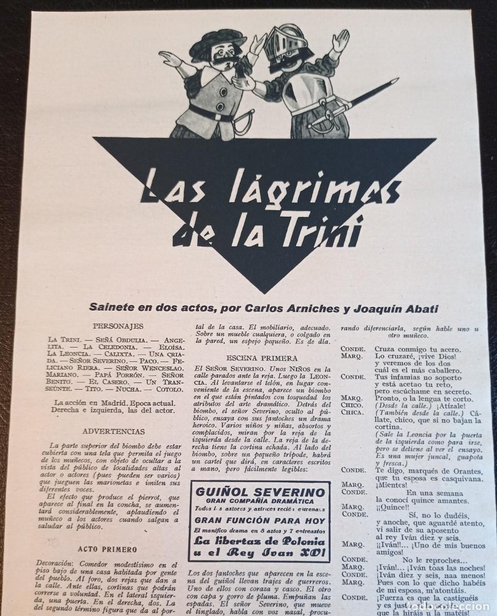 Coleccionismo de Revistas y Peri&oacute;dicos: LAS L&Aacute;GRIMAS DE LA TRINI - EL TABAQUERO - 14 HOJAS SUELTAS PUBLICACI&Oacute;N A&Ntilde;OS 30