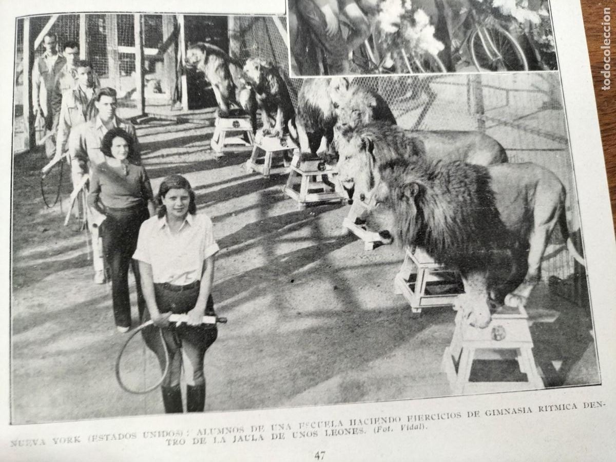 Sammeln von Zeitschriften und Zeitungen: JAULA LEONES GIMNASIA RITMICA CARRERA AUTOMOVILISTICA INFANTIL SAN SEBASTIAN HOJA A&Ntilde;O 1934