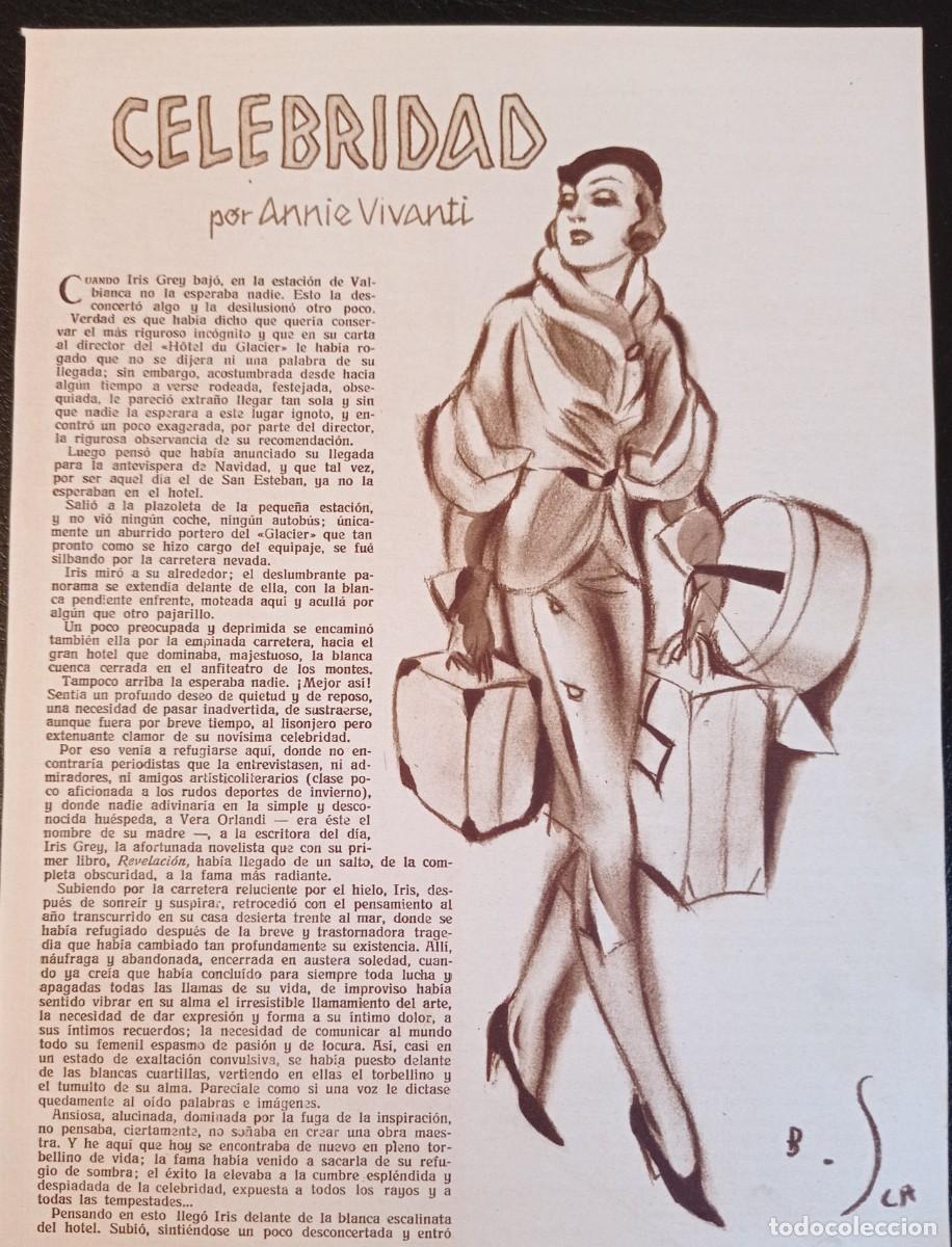 Collezionismo di Riviste e Giornali: CELEBRIDAD - TRES HOJAS SUELTAS PUBLICACI&Oacute;N A&Ntilde;OS 30 - ANNIE VIVANTI