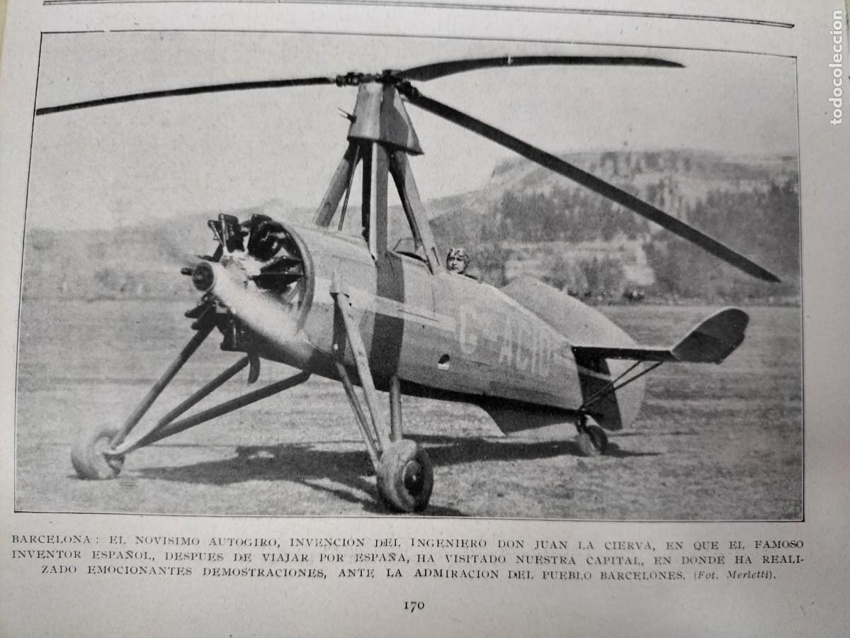 Collection Magazines and Newspapers: NOVISIMO AUTOGIRO INVENCION DEL INGENIERO DON JUAN DE LA CIERVA BARCELONA HOJA REVISTA A&Ntilde;O 1934