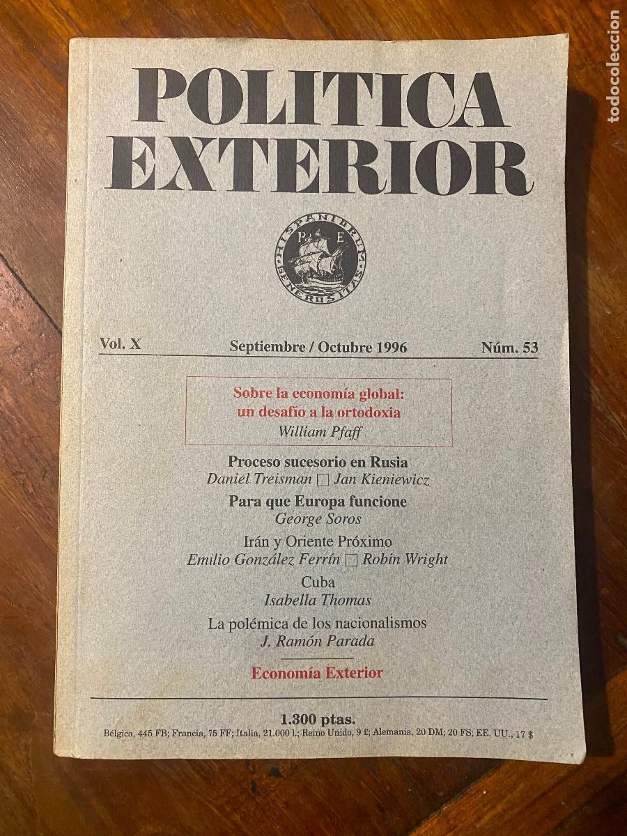 Coleccionismo de revistas y peri&oacute;dicos: Pol&iacute;tica exterior. Vol. X - VVAA Revista N&ordm; 53 -1996