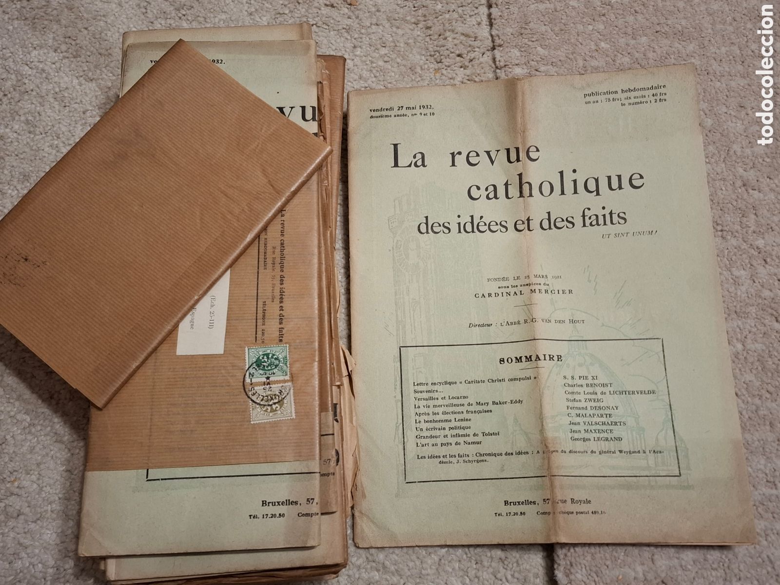 Coleccionismo de Revistas y Peri&oacute;dicos: La revue catholique des id&eacute;es et des faits 1932/1933 lote 8 revistas en sus fajas de env&iacute;o y 17 m&aacute;s