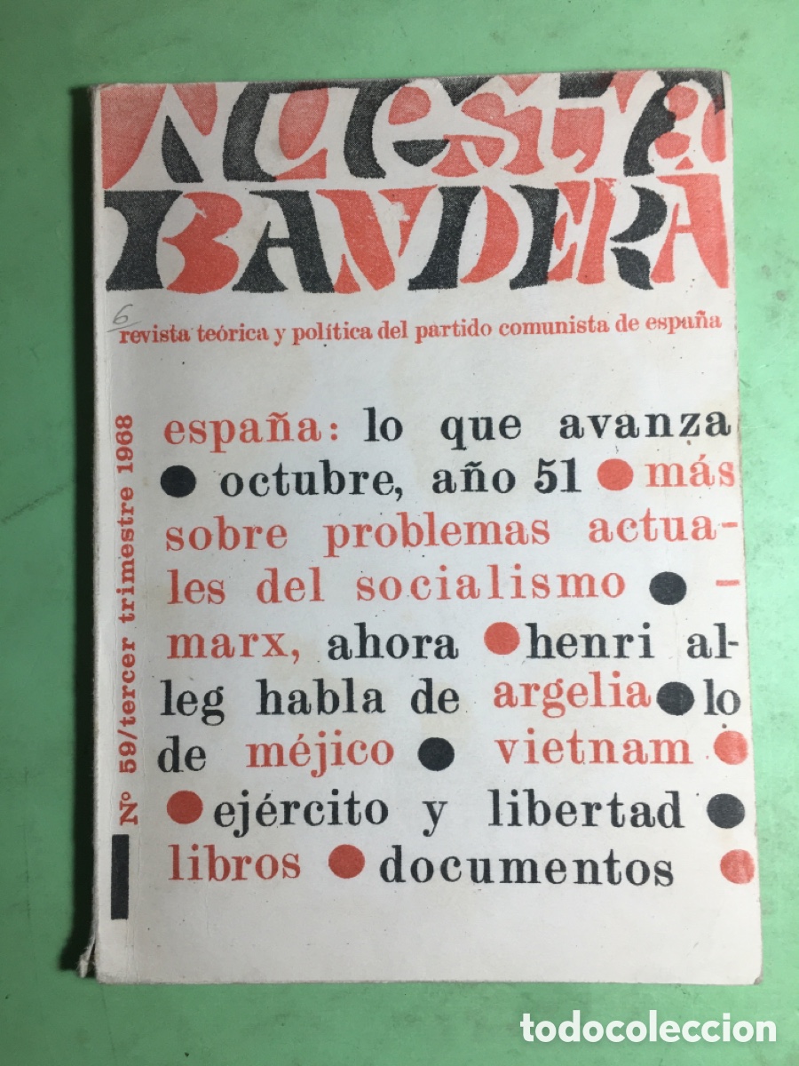 Coleccionismo de revistas y peri&oacute;dicos: 1968 NUESTRA BANDERA N&Uacute;MERO 59 PARTIDO COMUNISTA DE ESPA&Ntilde;A
