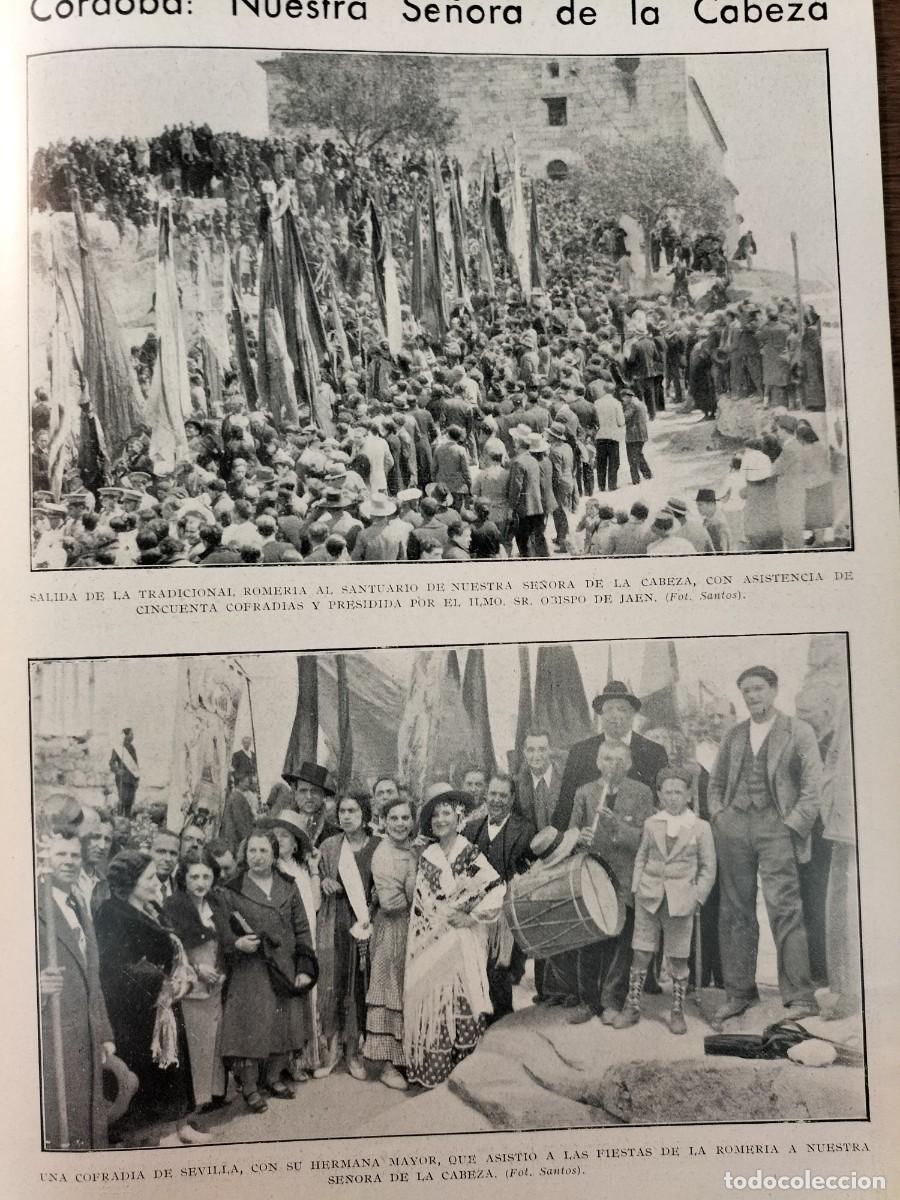 Coleccionismo de revistas y peri&oacute;dicos: ROMERIA SANTUARIO DE NUESTRA SE&Ntilde;ORA DE LA CABEZA COFRADIA SEVILLA HERMANA MAYOR HOJA A&Ntilde;O 1934