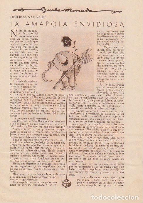 Coleccionismo de Revistas y Peri&oacute;dicos: Historias naturales: La amapola envidiosa -1930