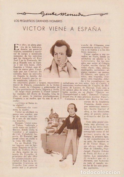 Coleccionismo de Revistas y Peri&oacute;dicos: * V&Iacute;CTOR HUGO * Los peque&ntilde;os grandes hombres: V&iacute;ctor viene a Espa&ntilde;a -1930