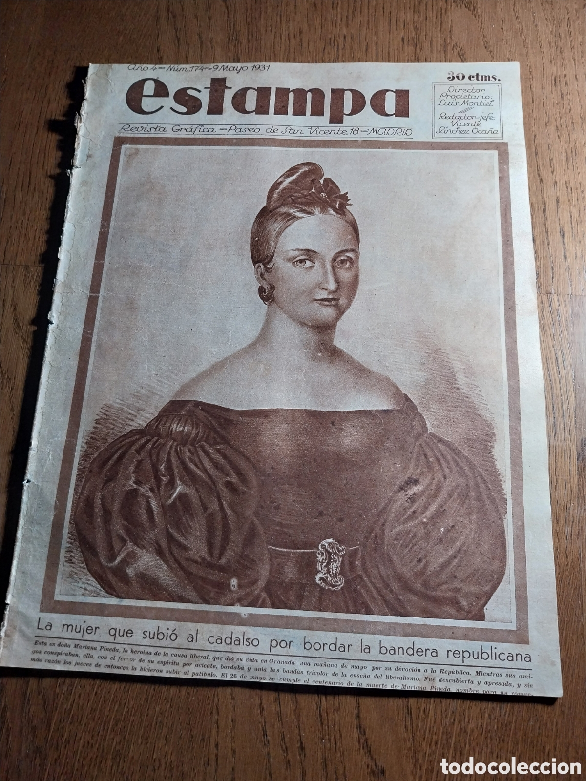 Sammeln von Zeitschriften und Zeitungen: REVISTA 1931 MARIANA PINEDA.EXFANTASMA SANTA CRUZ SEVILLA.TELEGRAFOS BARCELONA.NAUFRAGIO FINISTERRE