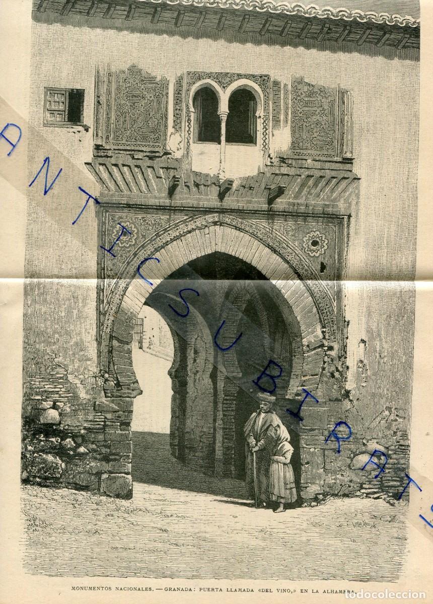 Coleccionismo de Revistas y Peri&oacute;dicos: REVISTA A&Ntilde;O 1889 PUERTA DEL VINO ALHAMBRA DE GRANADA RIPA GUENDULAIN VALLE DE ODIETA BERGA QUERALT