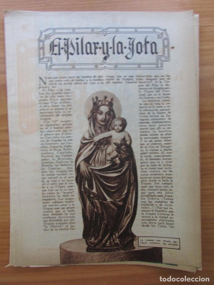 Coleccionismo de Revistas y Peri&oacute;dicos: RECORTE BLANCO Y NEGRO 2149 1932 ZARAGOZA. LA VIRGEN DEL PILAR Y LA JOTA ARAGONESA 4 P&Aacute;GS