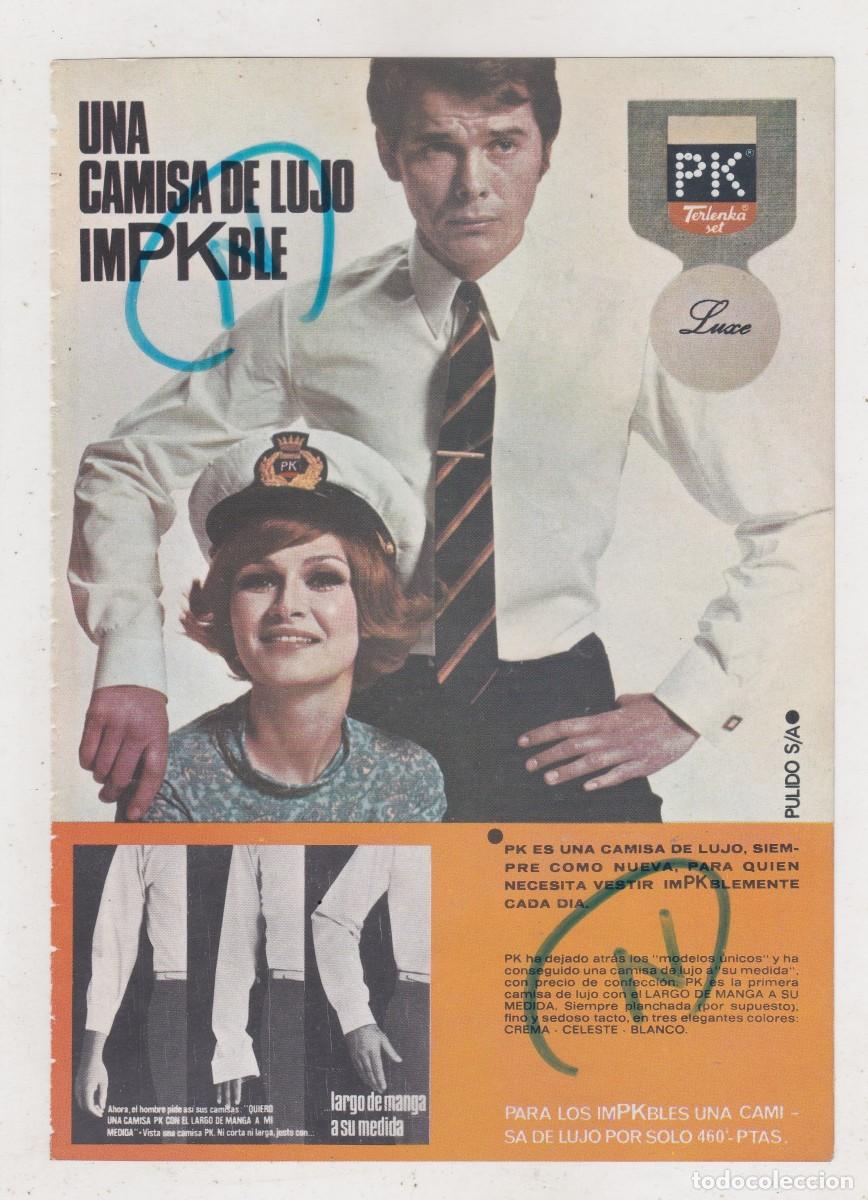 Coleccionismo de Revistas y Peri&oacute;dicos: PUBLICIDAD 1968. ANUNCIO CAMISAS PK. TERLENKA + COCA COLA (REVERSO)