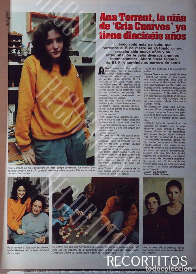 Coleccionismo de Revistas y Peri&oacute;dicos: ana torrent geraldine chaplin cria cuervos
