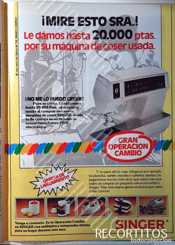 singer maquina de coser anuncio publicidad - Compra venta en todocoleccion