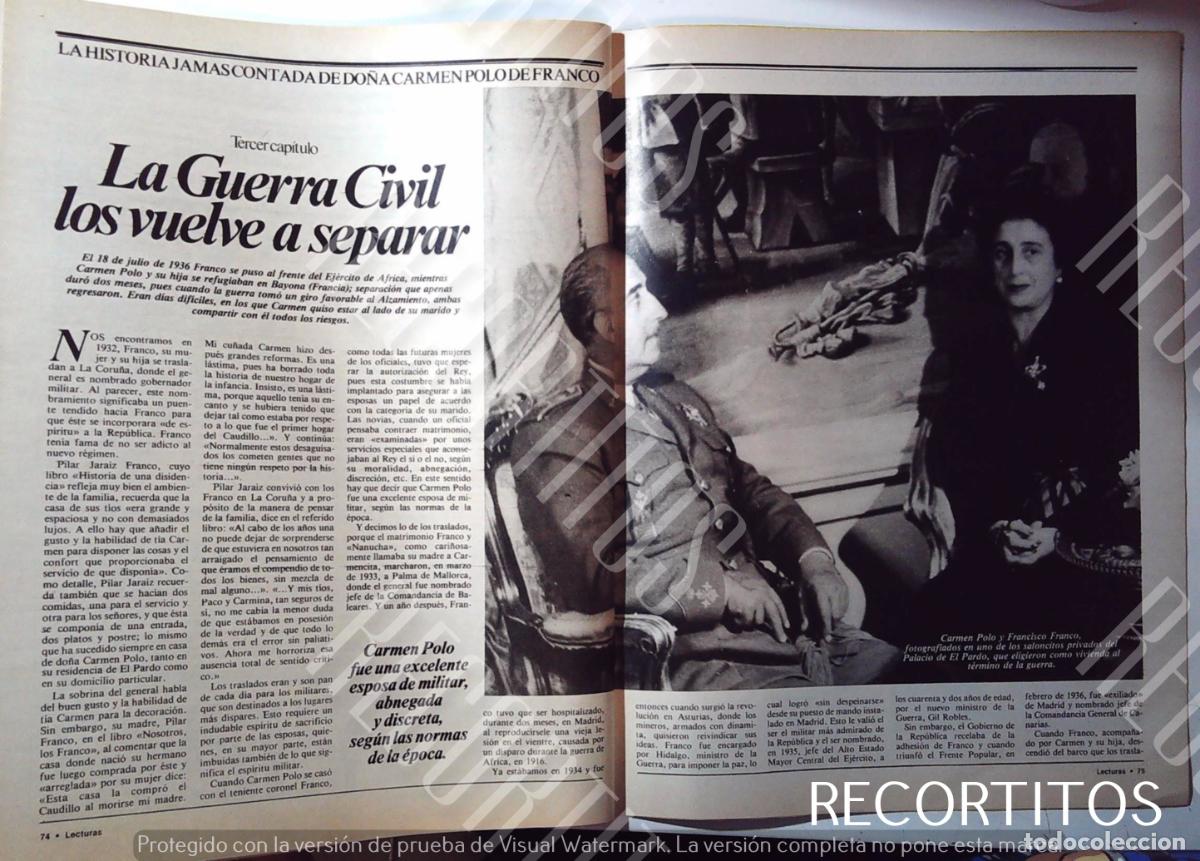 Sammeln von Zeitschriften und Zeitungen: LA HISTORIA JAMAS CONTADA DE DO&Ntilde;A CARMEN POLO DE FRANCO CAPITULO III 3