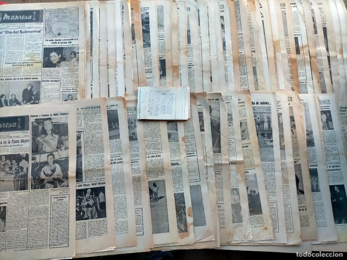 Coleccionismo de revistas y peri&oacute;dicos: Lote peri&oacute;dicos diarios antiguos noticias de la ciudad de Manresa a&ntilde;os 70 1970, 50 diaris n&uacute;meros