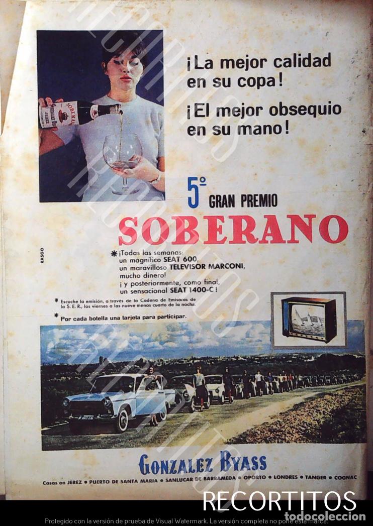 Coleccionismo de Revistas y Peri&oacute;dicos: SOBERANO BRANDY GONZALEZ BYASS ANUNCIO PUBLICIDAD