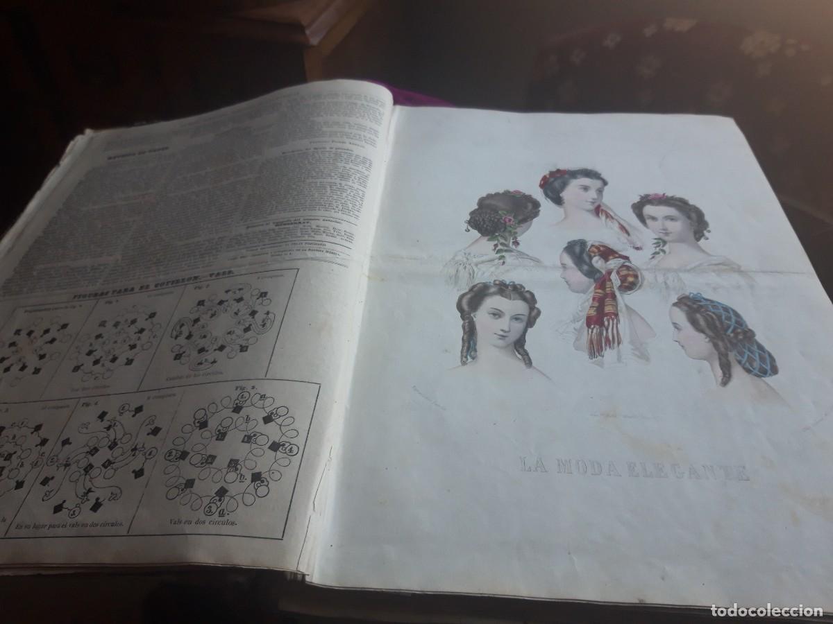 Coleccionismo de revistas y peri&oacute;dicos: Encuadernable, La Moda Elegante 1862. - Foto 8