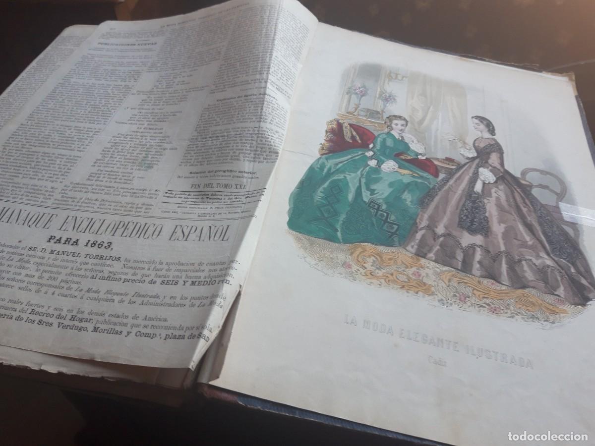 Coleccionismo de revistas y peri&oacute;dicos: Encuadernable, La Moda Elegante 1862. - Foto 11