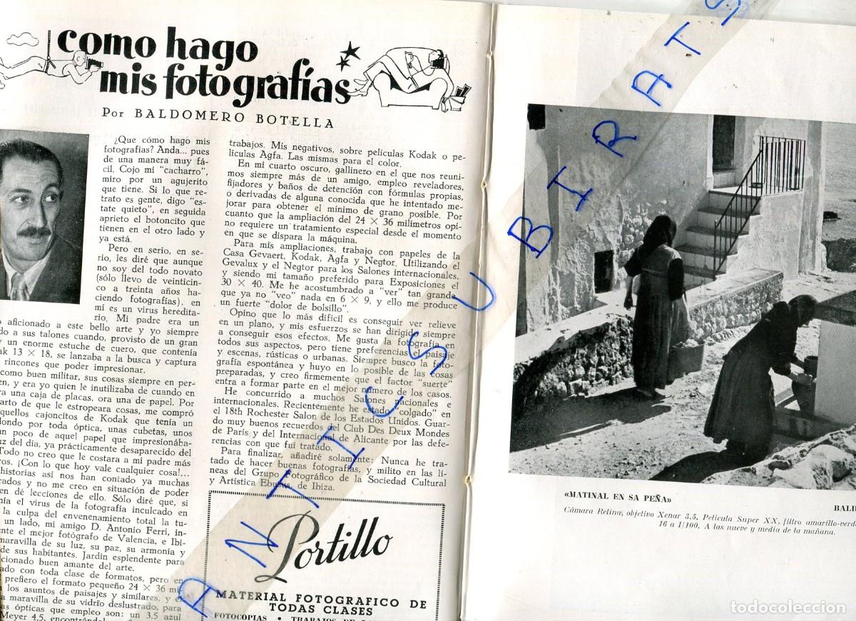 Coleccionismo de revistas y peri&oacute;dicos: REVISTA A&Ntilde;O 1955 BALDOMERO BOTELLA SA PE&Ntilde;A IBIZA TROFEO PREMIO DE FOTOGRAFIA AMPURDAN EMPORDA GIRONA