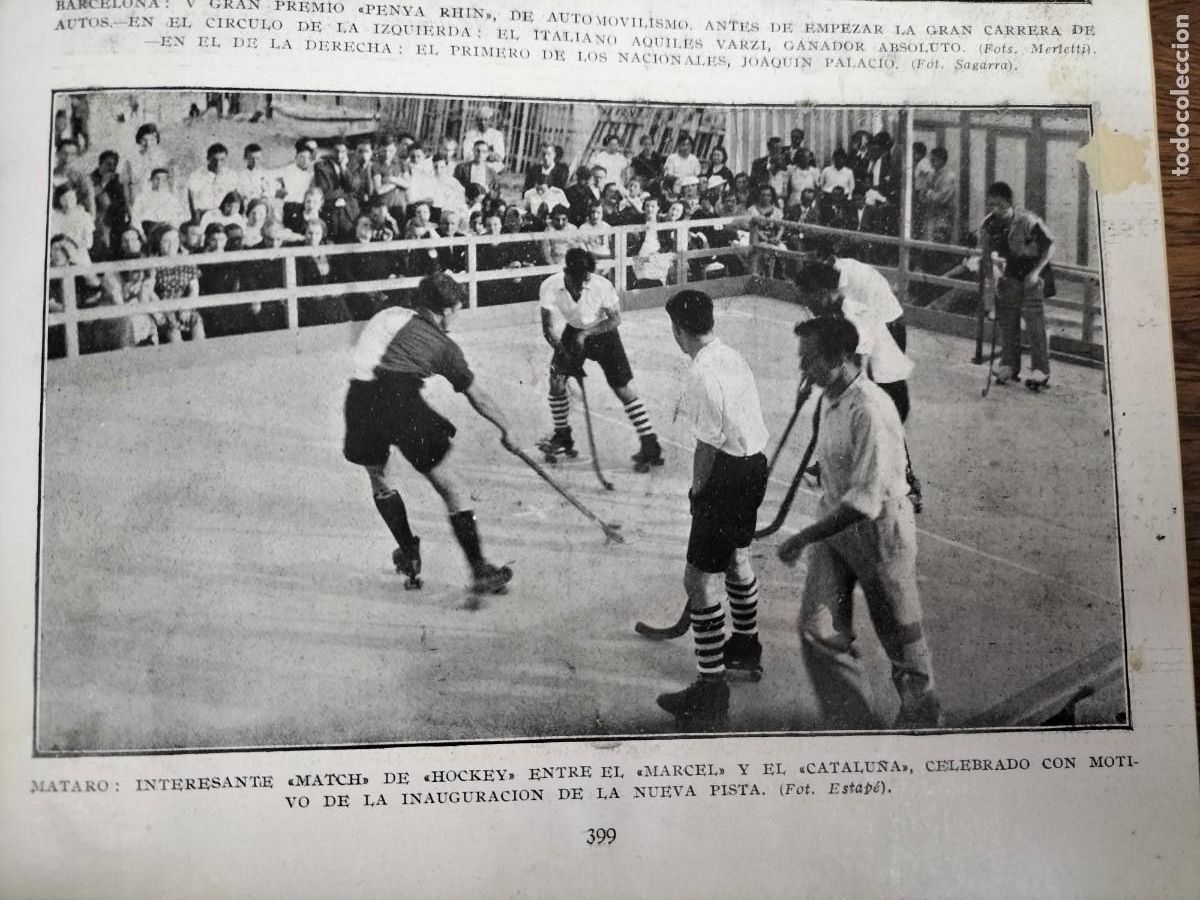 Collezionismo di Riviste e Giornali: SENET VALLE BARRABES MATARO PARTIDO HOCKEY PATINES MARCEL Y EL CATALU&Ntilde;A REVISTA A&Ntilde;O 1934