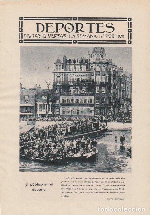 Coleccionismo de Revistas y Peri&oacute;dicos: * DEPORTES * Hammersmith Bridge :Regata Oxford - Cambridge - 1930