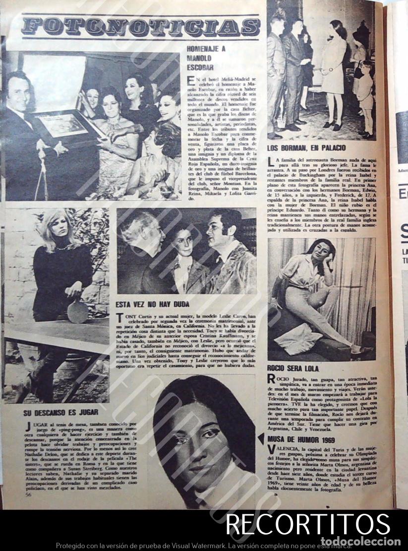Coleccionismo de Revistas y Peri&oacute;dicos: JUANNITA REINA MIKAELA MANOLO ESCOBAR ROCIO JURADO NATHALIE DELON TONY CURTIS