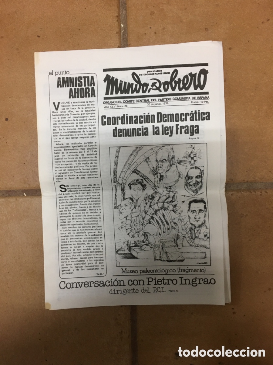 Coleccionismo de revistas y peri&oacute;dicos: 1976 MUNDO OBRERO No.26 MUNDO OBRERO &Ograve;RGANO DEL COMIT&Eacute; CENTRAL DEL PARTIDO COMUNISTA DE ESPA&Ntilde;A