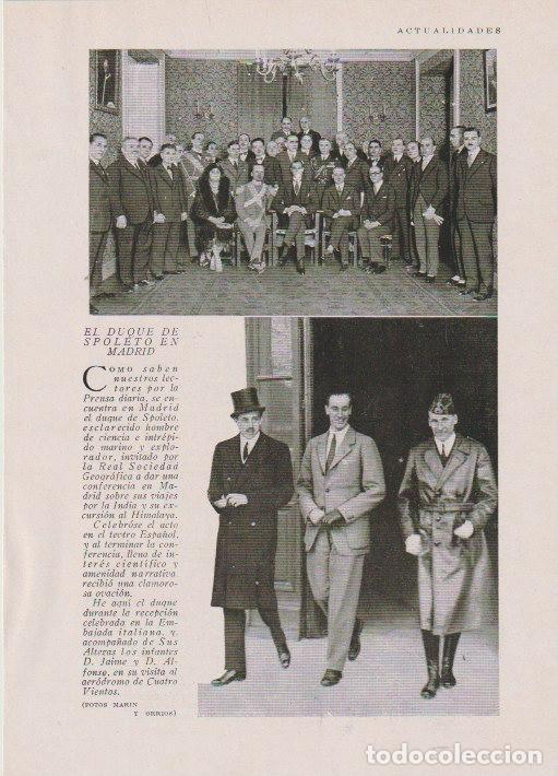 Collectionnisme de Revues et Journaux: * MADRID * Conferencia del duque de Spoletto en Sociedad Geogr&aacute;fica, infantes Jaime, Alfonso - 1930