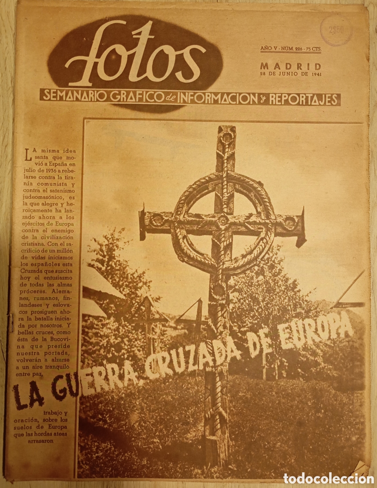 Sammeln von Zeitschriften und Zeitungen: Peri&oacute;dico nacional Fotos antiguo semanario gr&aacute;fico de informaci&oacute;n y noticias