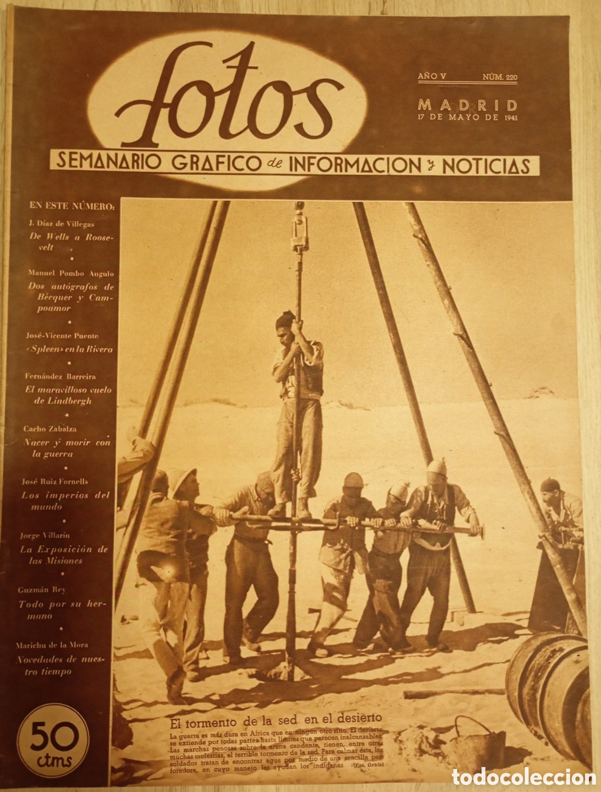Sammeln von Zeitschriften und Zeitungen: Antiguo peri&oacute;dico nacional Fotos semanario gr&aacute;fico de informaci&oacute;n y noticias