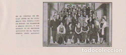 Coleccionismo de Revistas y Peri&oacute;dicos: * TEATRO * Homenaje a Amalia Molina en el C&iacute;rculo de Bellas Artes - 1930
