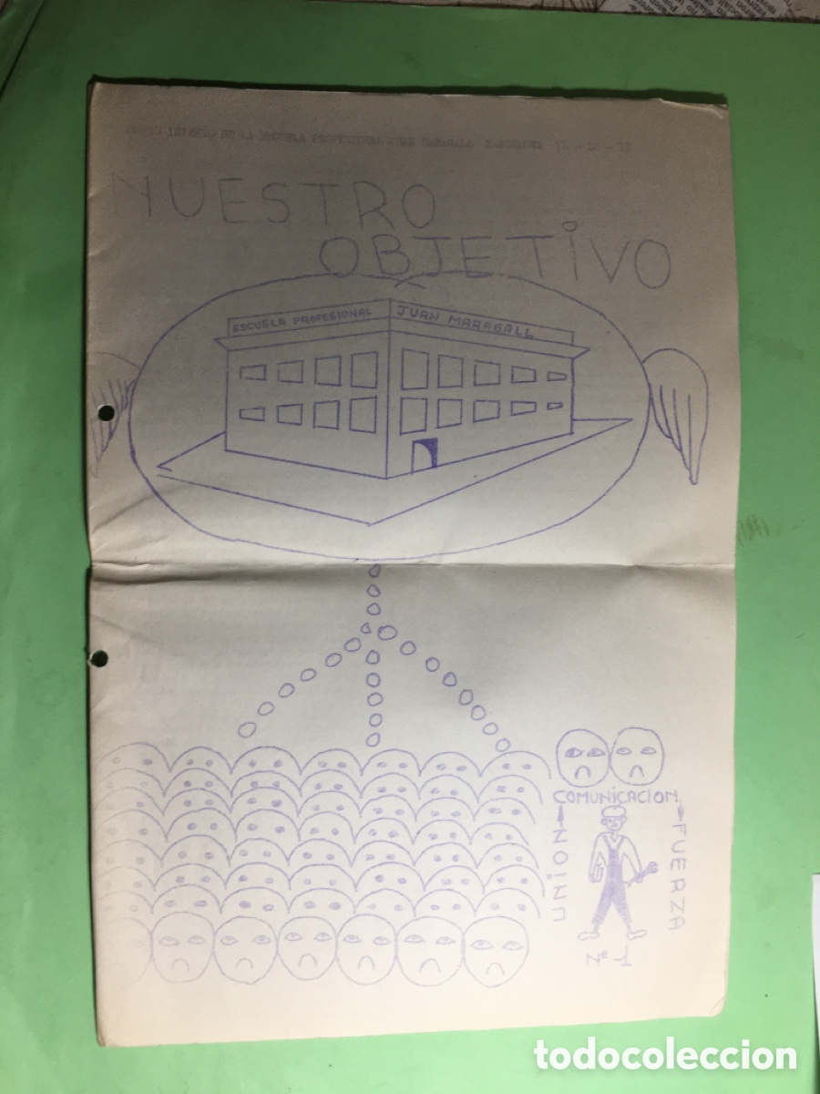 Coleccionismo de revistas y peri&oacute;dicos: 1973 NUESTRO OBJETIVO BOLET&Iacute;N (politizaci&oacute;n de izquierdas) ESCUELA PROFESIONAL JUAN MARAGALL