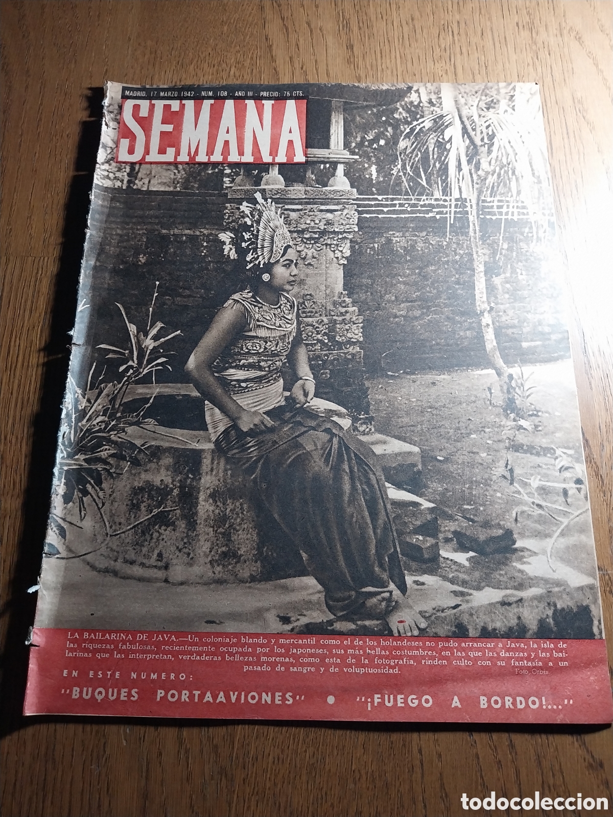 Coleccionismo de Revistas y Peri&oacute;dicos: SEMANA 1942 SUBARAYA. BUQUES PORTAVIONES.DOROTHY LAMOUR