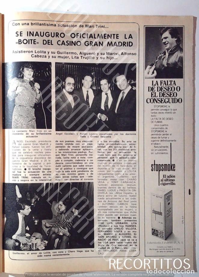 Coleccionismo de revistas y peri&oacute;dicos: MARI TRINI CHARO VEGA GUILLERMO FURIASE